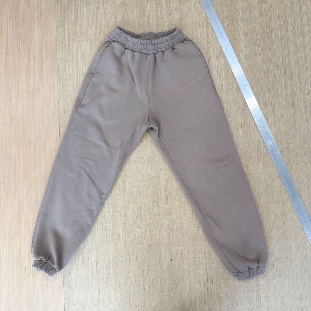 Comfrt Cloud Fleece Joggers Taupe Grey Sweatpants Size Small